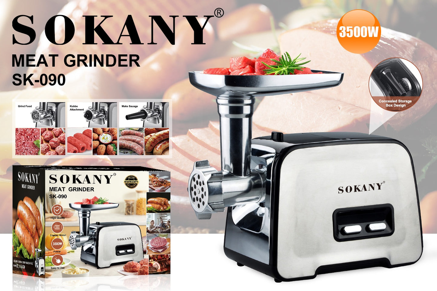 Sokany High Quality Meat Grinder 3500W