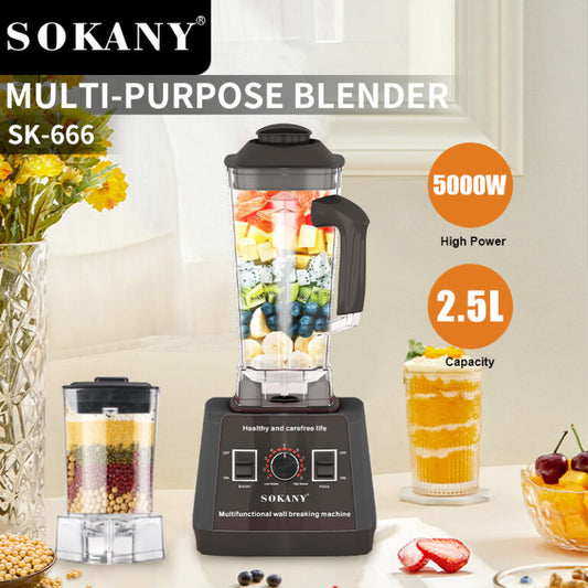 Sokany 2.5L Capacity 9 Speed Adjustable Portable Blender 5000W