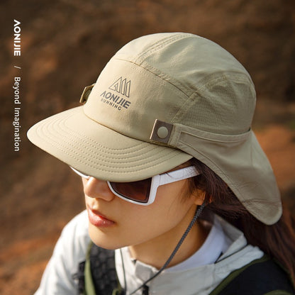 AONIJIE E4625 Short Shawl Hat Sports Running Sunscreen Protection Caps - WHITE