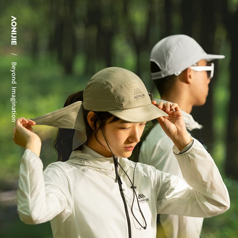 AONIJIE E4625 Short Shawl Hat Sports Running Sunscreen Protection Caps - WHITE