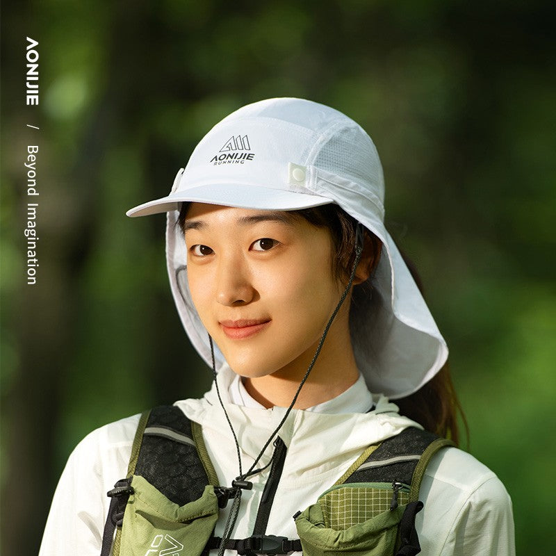 AONIJIE E4625 Short Shawl Hat Sports Running Sunscreen Protection Caps - WHITE