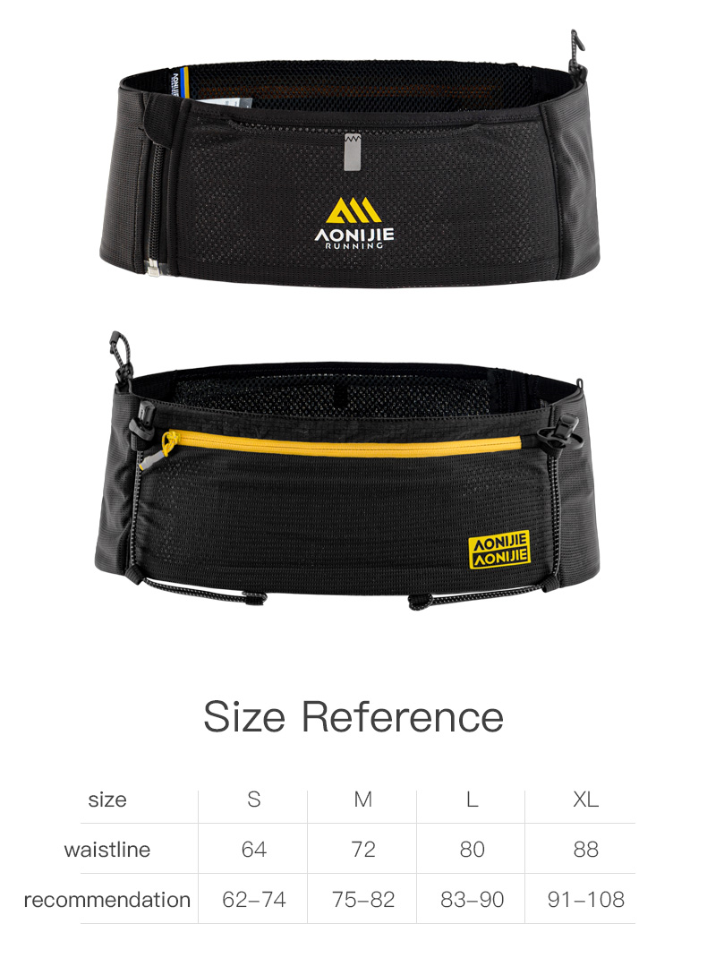 Aonijie W8122 Running BLACK WAIST BELT BAG
