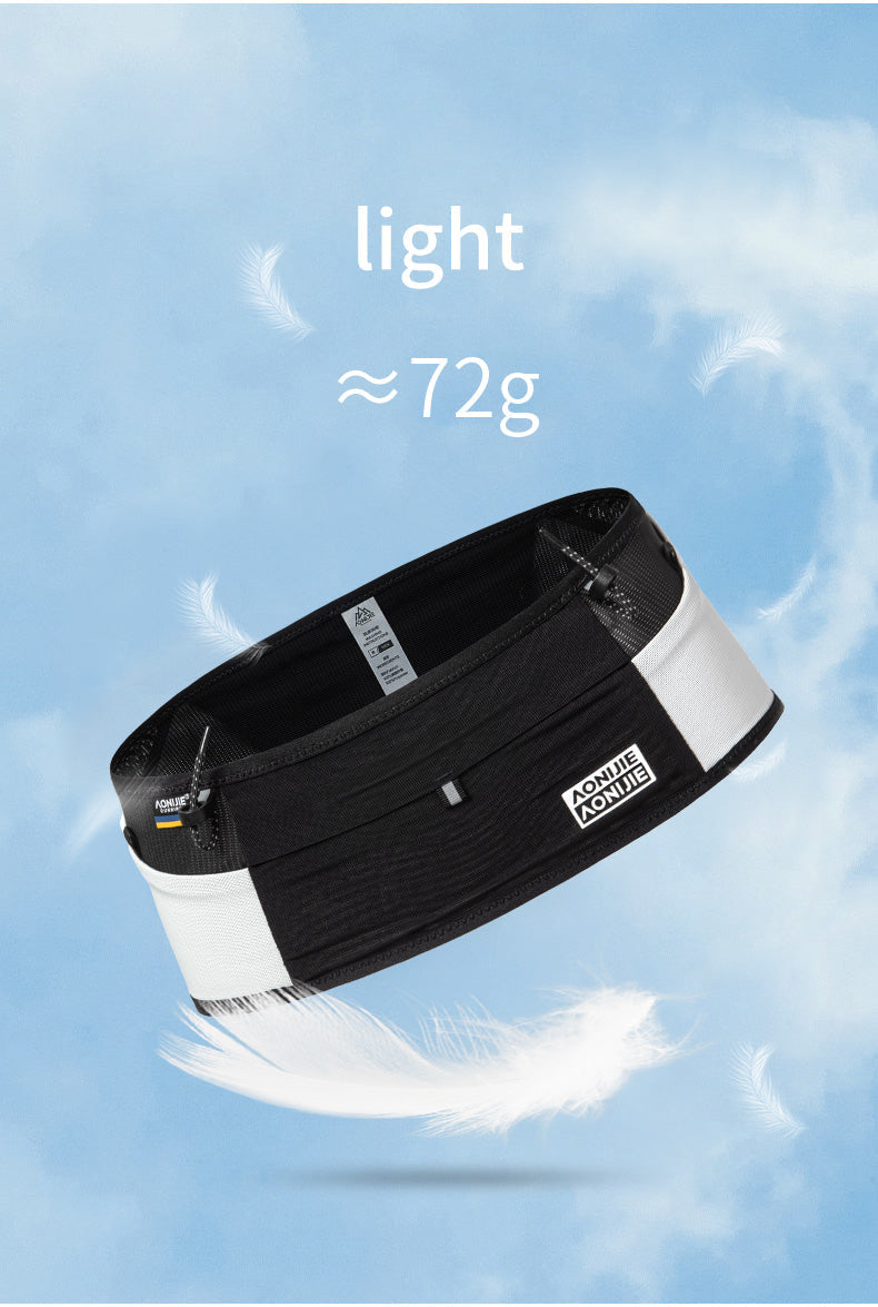 Aonijie Running Belt W8121 WAIST BELT - BLACK WHITE