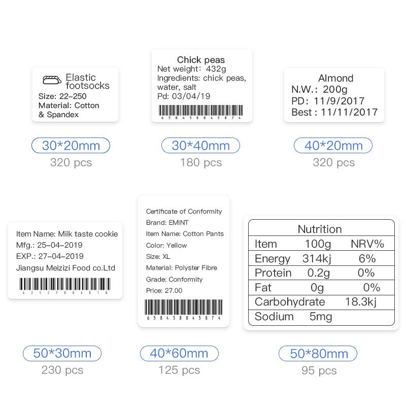 Niimbot B21/B1/B3S Thermal Label Sticker Paper Printable White 20-50mm Width