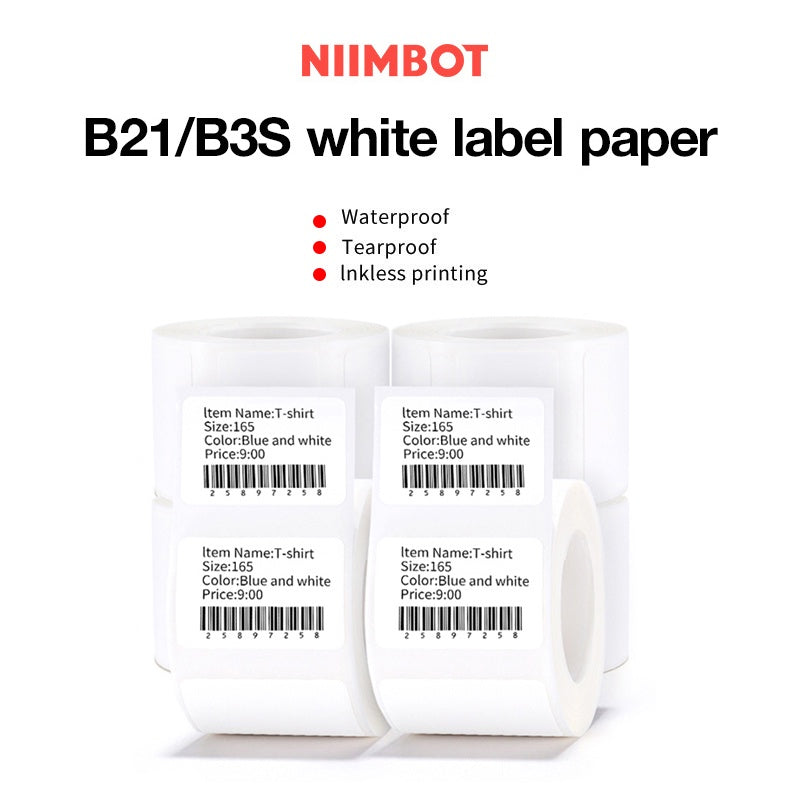 Niimbot B21/B1/B3S Thermal Label Sticker Paper Printable White 20-50mm Width