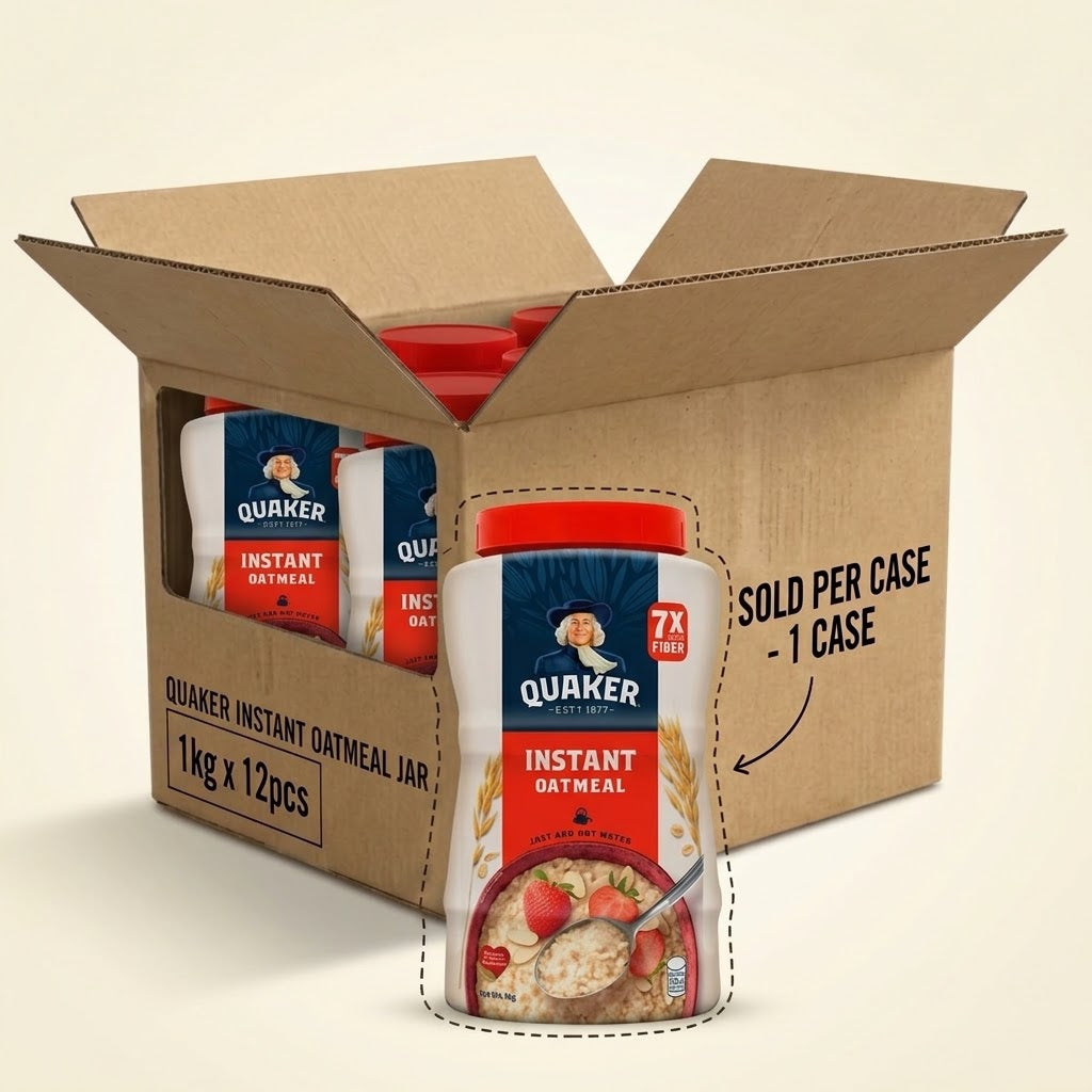 1 CASE- Quaker Instant Oatmeal 1kg Jar x 12pcs