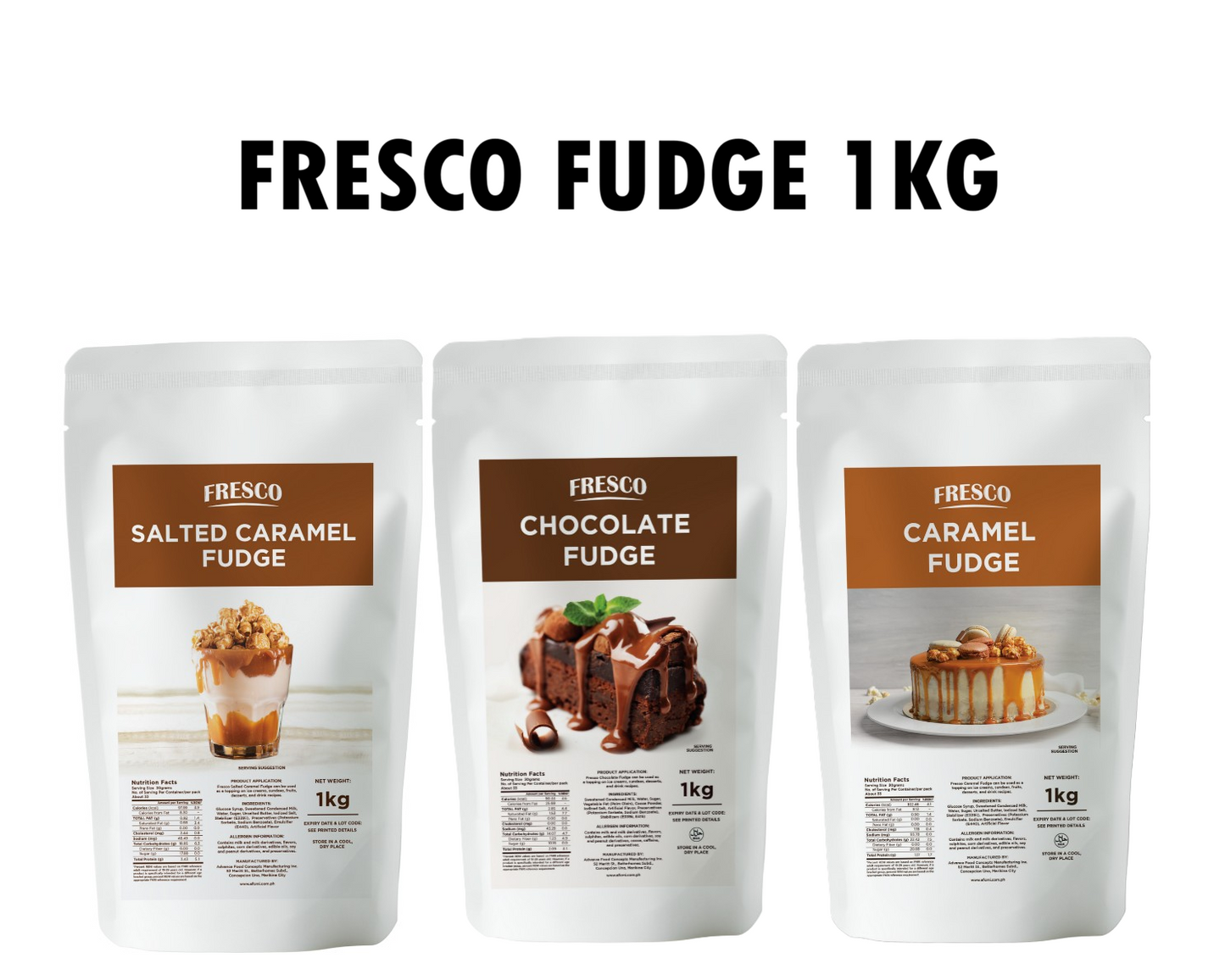 [Buy 1 Take 1]- Fresco Fudge 1kg- Chocolate, Caramel & Salted Caramel