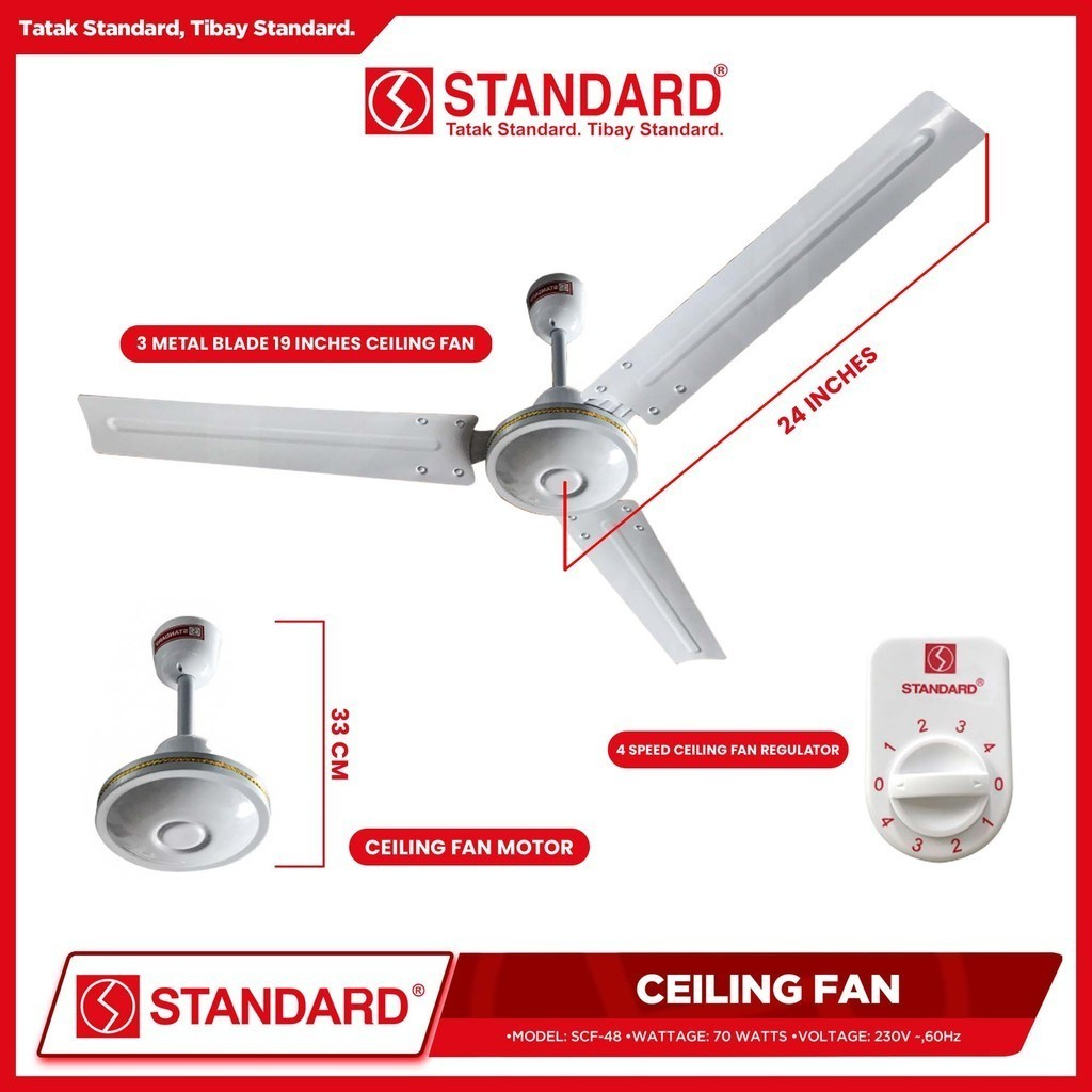 STANDARD CEILING FAN 48" - Diameter Metal Blade