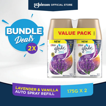 Glade Air Freshener Automatic Spray Refill 175g x 2 - Lavender & Vanilla Twin