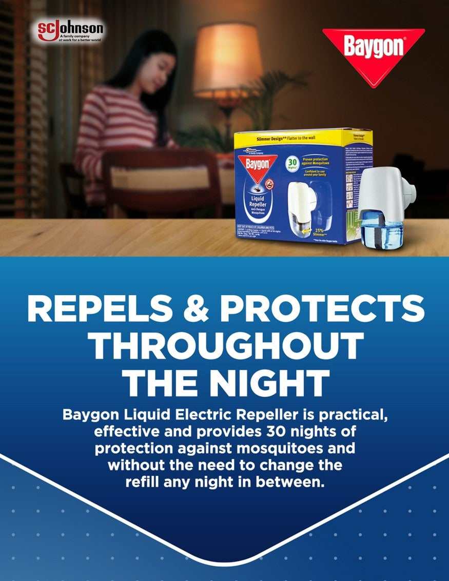 Baygon Liquid Vaporizer Refill 19.8g for 30nights x 3 packs
