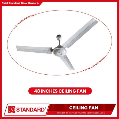 STANDARD CEILING FAN 48" - Diameter Metal Blade