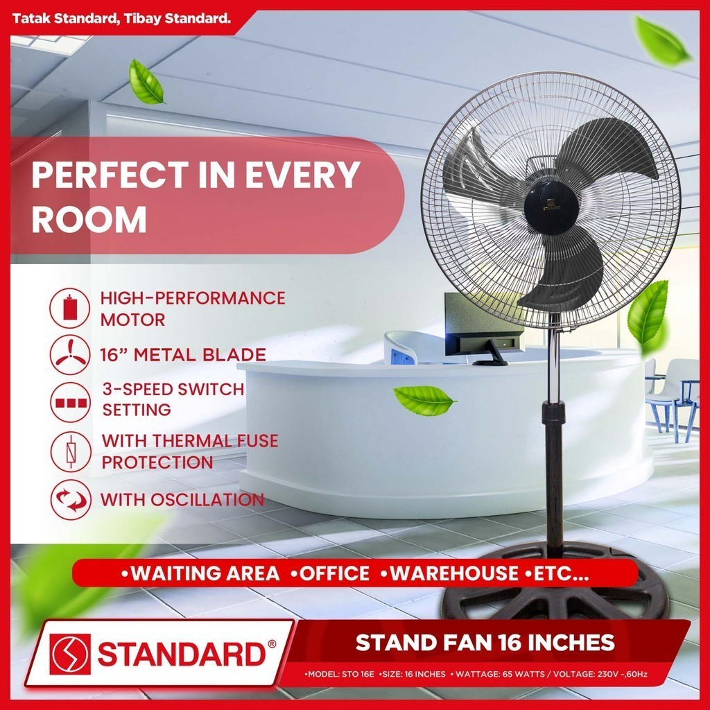 STANDARD STAND FAN 16" - Metal Blade