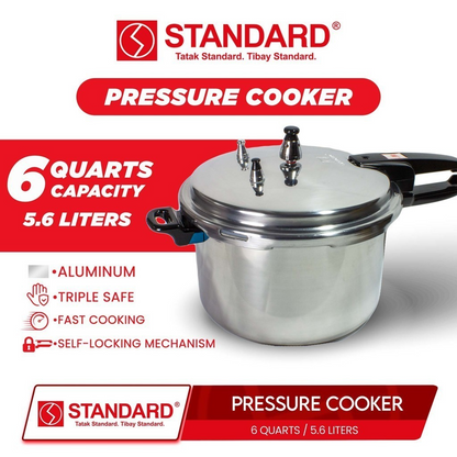 STANDARD PRESSURE COOKER 6 Quarts 5.6L
