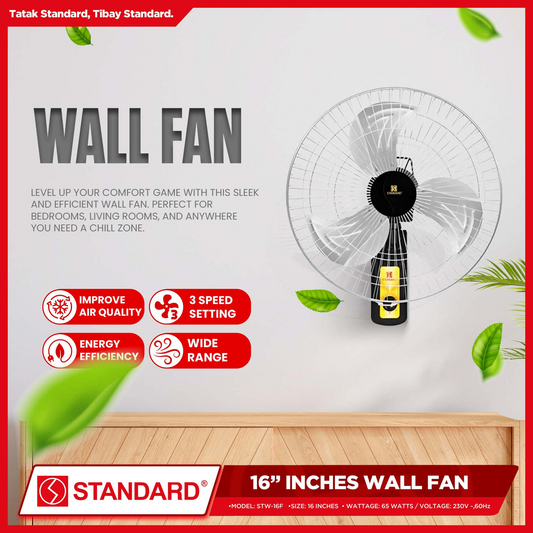 STANDARD ELECTRIC FAN 16" - Wall Fan  Metal Blade