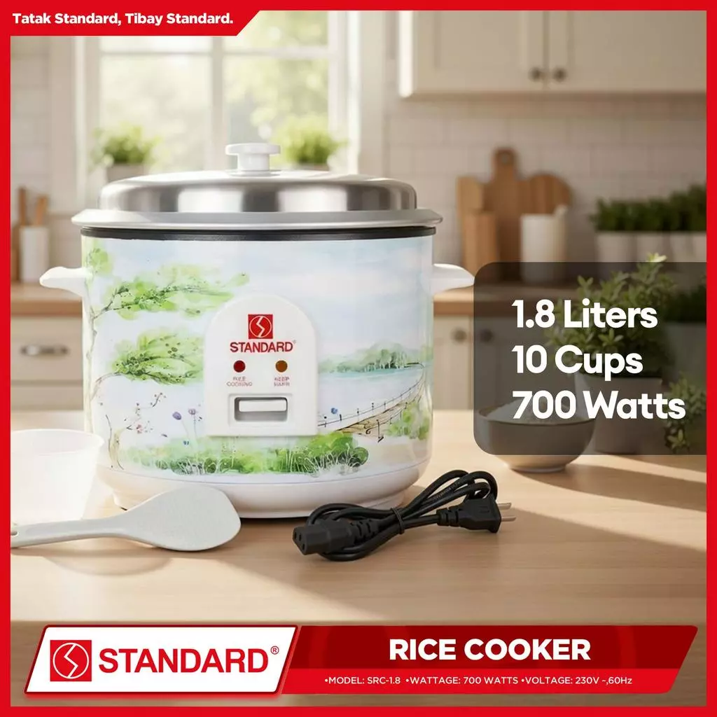 STANDARD RICE COOKER 700W - 1.8 Liters Capacity Up to 10 Cups