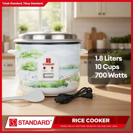 STANDARD RICE COOKER 700W - 1.8 Liters Capacity Up to 10 Cups
