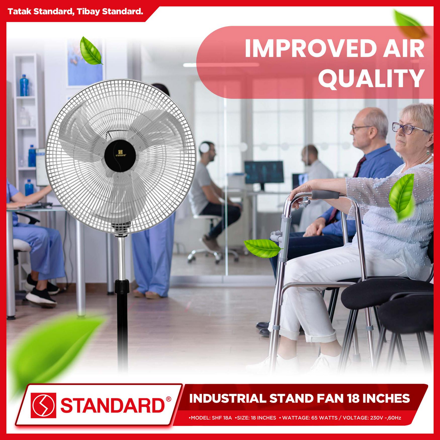 STANDARD INDUSTRIAL STAND FAN 18" - Metal Blade