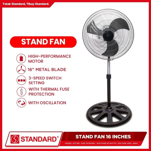 STANDARD STAND FAN 16" - Metal Blade