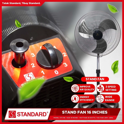 STANDARD STAND FAN 16" - Metal Blade