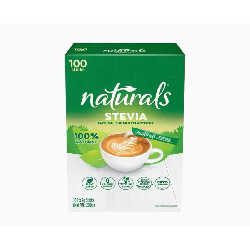 1 CASE - NATURALS STEVIA 100 Zero Calorie Sweetener  - (100 Sticks x 12 Boxes)