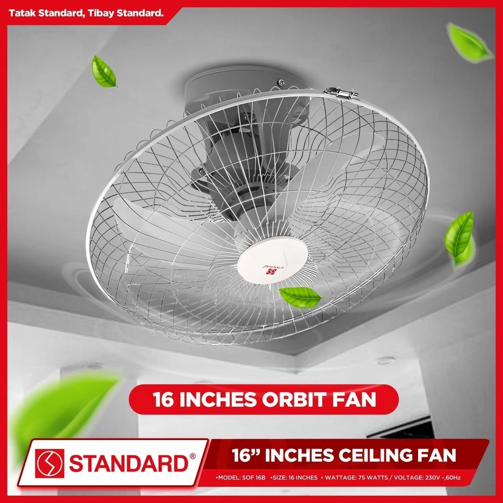 STANDARD ORBIT Ceiling FAN 16" - Plastic Banana Type Blade