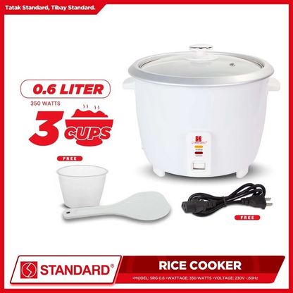 STANDARD RICE COOKER (350W) Plain white 0.6L/3Cups