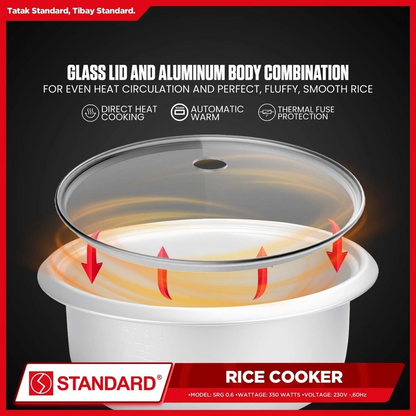 STANDARD RICE COOKER (350W) Plain white 0.6L/3Cups