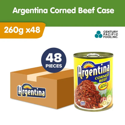 Argentina Corned Beef 260g x 48pcs (1 CASE) - 100% Pure Beef, High Protein, Halal Certified