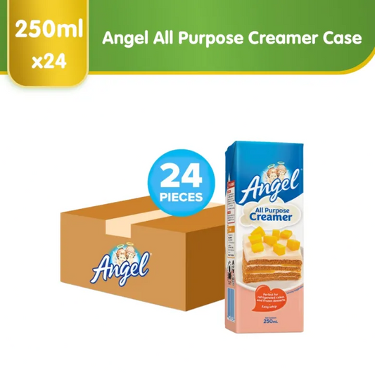 Angel All Purpose Creamer 250ml x 24pcs (1 Case) - Perfect for Cakes & Frozen Desserts, Easy Whip