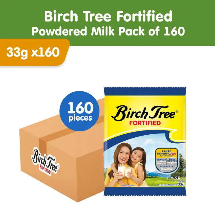 1 CASE- Birch Tree Fortified Powdered Milk 33g x 160 packs