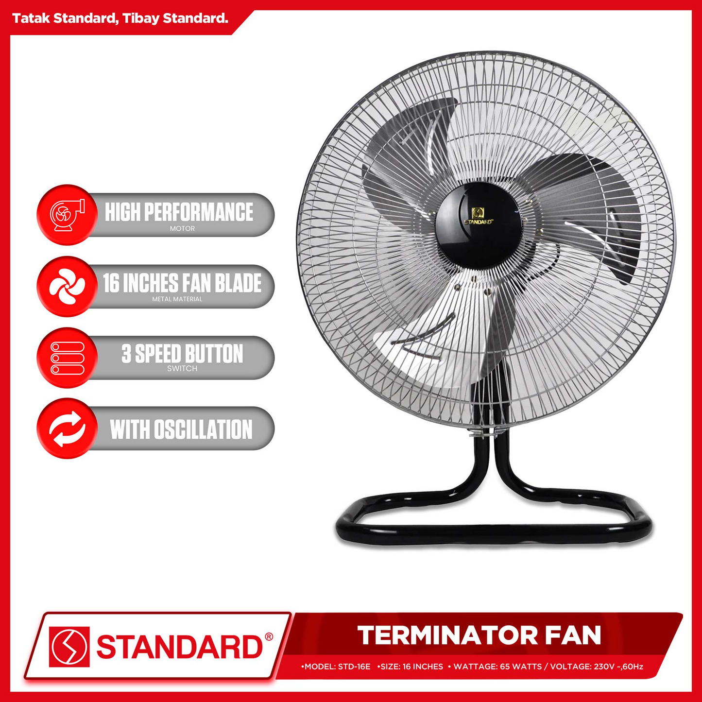 STANDARD TERMINATOR FAN 16" - Metal Blade