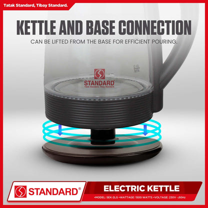 STANDARD ELECTRIC KETTLE 2L 1500W - GLASS