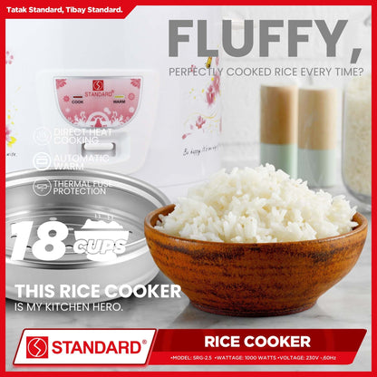 STANDARD RICE COOKER 2.5 Liters with Steamer