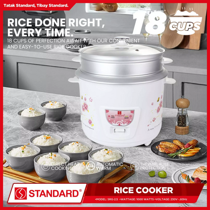 STANDARD RICE COOKER 2.5 Liters with Steamer
