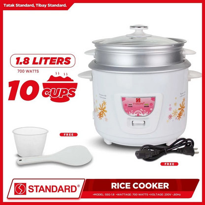 STANDARD RICE COOKER 700W 1.8 Liters with Steamer