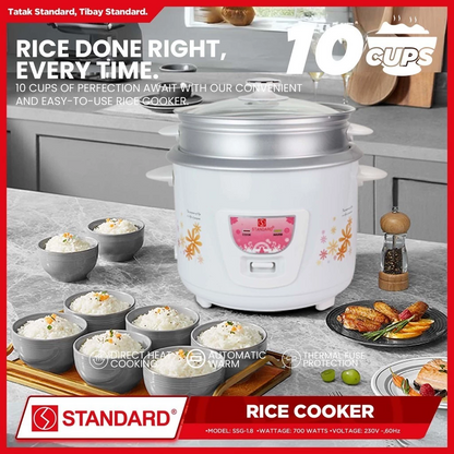 STANDARD RICE COOKER 700W 1.8 Liters with Steamer