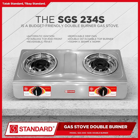 STANDARD GAS STOVE DOUBLE BURNER LPG - (BURNER ONLY)