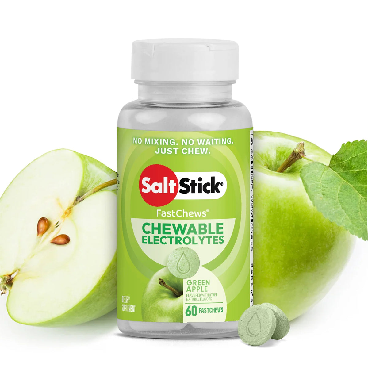 SaltStick FASTCHEWS Green Apple - 60ct Bottle