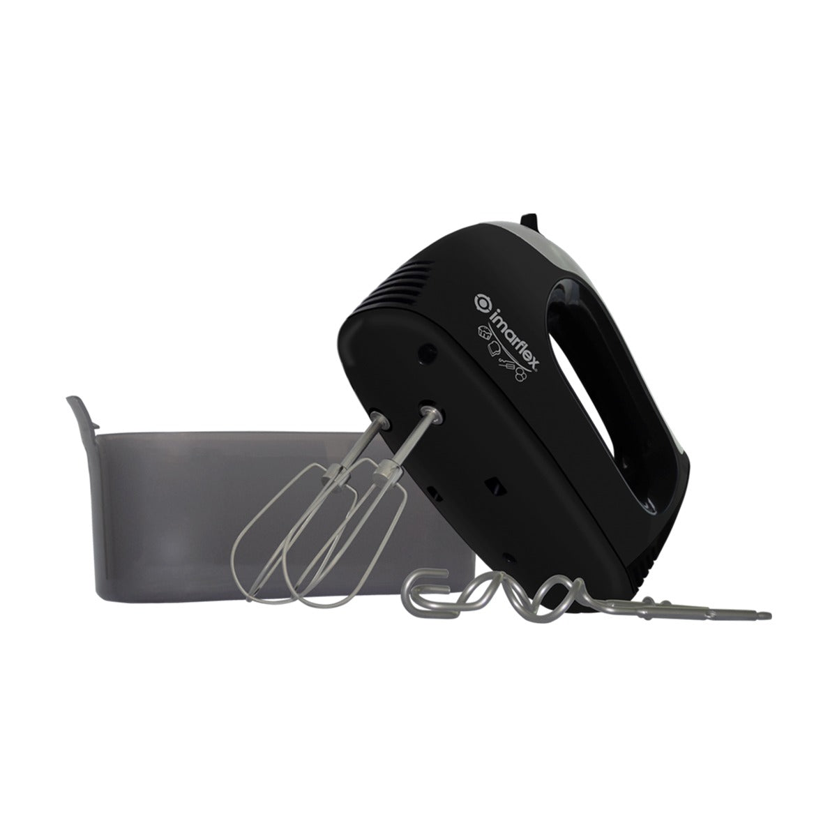 Imarflex IMX-270B Electric Hand Mixer with Built-in Accessory Box (5 SPEEDS) - BLACK