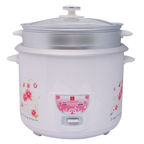 STANDARD RICE COOKER (1000w) - 2.5 Liters (18cups) - with steamer and glass cover