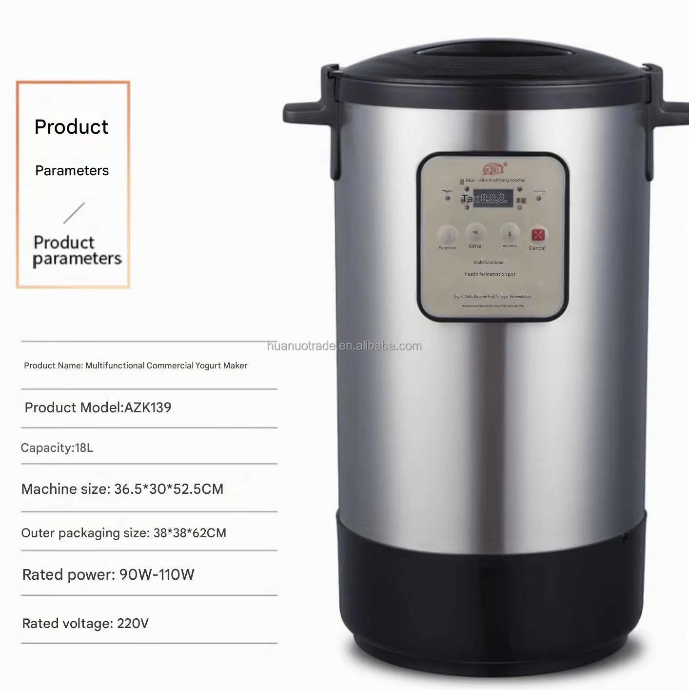 Automatic 20L Yogurt Maker Portable Greek Yogurt Machine Multi-Purpose Natto Maker