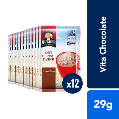 1 CASE - Quaker Vita Cereal Drink Chocolate (12 x 29g) 12 Boxes