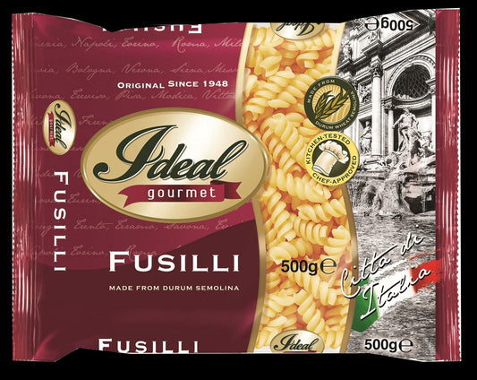 1 CASE - Ideal Gourmet Pasta FUSILLI 500g x 30 packs