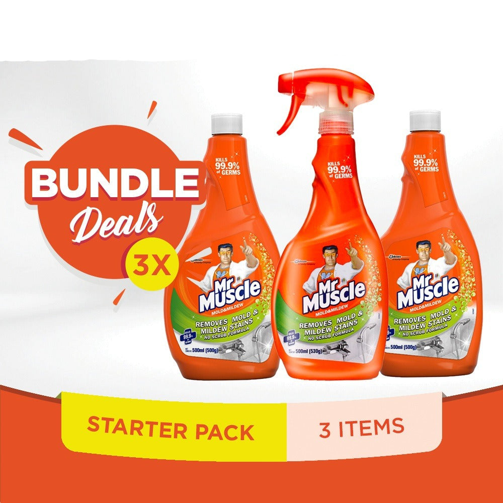 Mr. Muscle Mold & Mildew Starter Pack- 1 Primary & 2 Refills