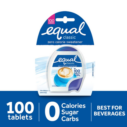 1 CASE - EQUAL CLASSIC TABLET 100 Zero Calorie Sweetener - Sugar Substitute, Diabetic Friendly - (100 Tablets x 12)
