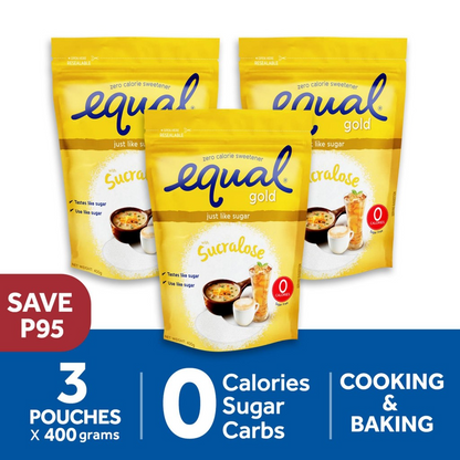 1 CASE - EQUAL GOLD 400G Sugarly Zero Calorie Sweetener - Keto Diet Friendly, Diabetic Friendly - (400g x 12 Packs)