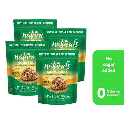 1 CASE - NATURALS MONK FRUIT 150G Brown Sugar Replacement Zero Calorie Sweetener - (150g x 12 Packs)