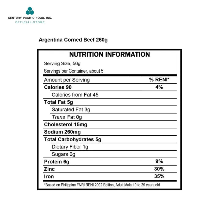 Argentina Corned Beef 260g x 48pcs (1 CASE) - 100% Pure Beef, High Protein, Halal Certified
