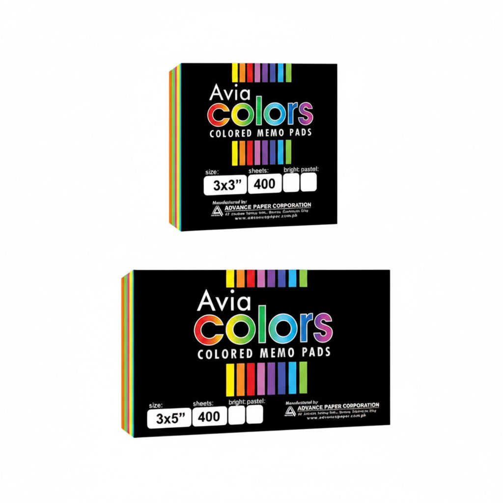 1 BUNDLE AVIA Colored Memo Pad (400s x 40 Packs)