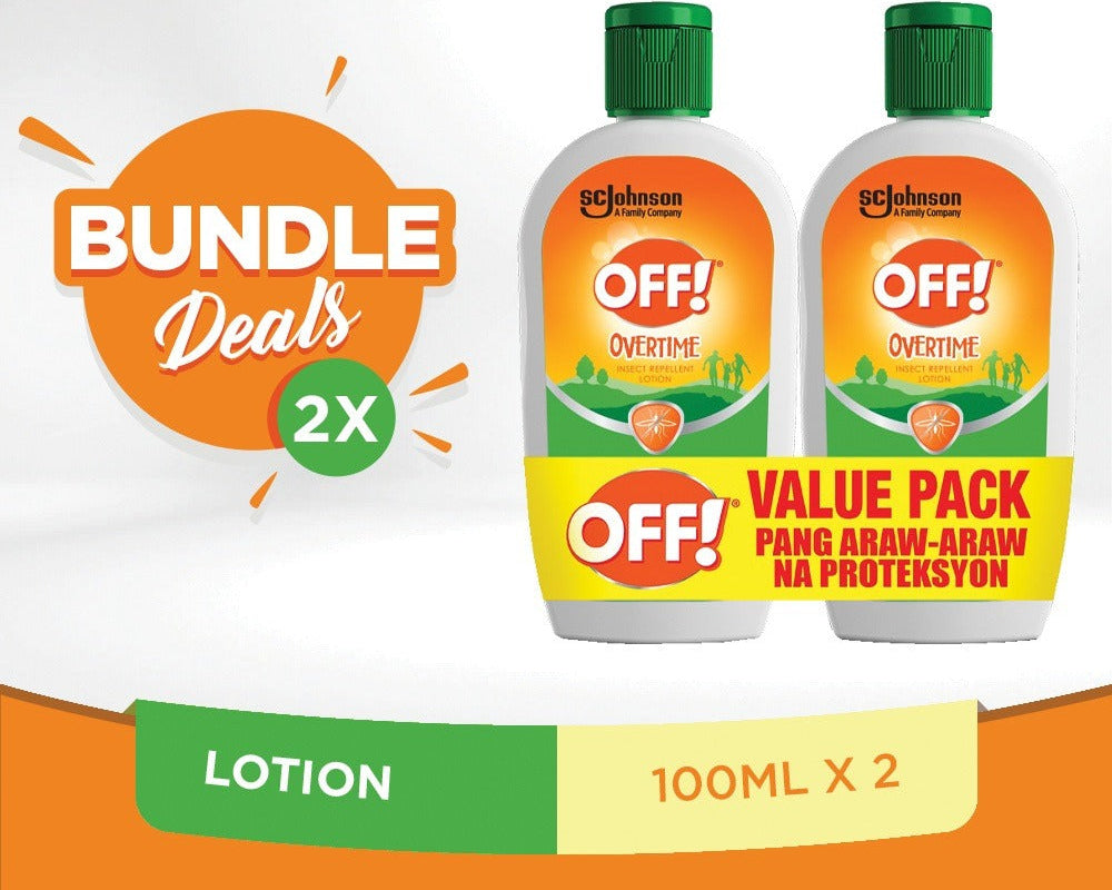 OFF! OVERTIME Insect Repellent Lotion - Twin Pack 100ml x 2pcs